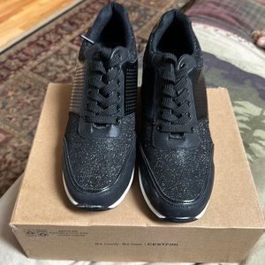 Cestfini black sparkly tennis shoes